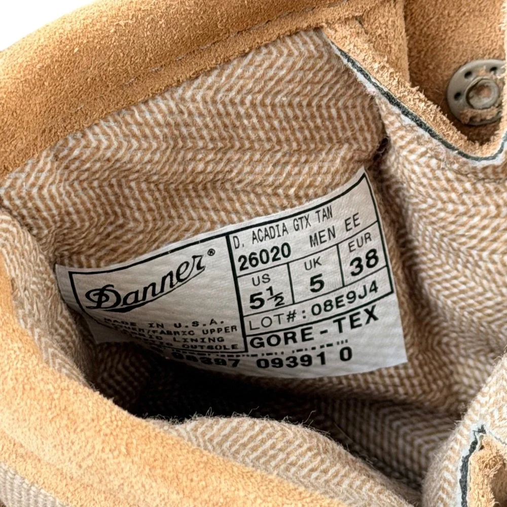 Danner Acadia GTX Tan Mens 5.5 EE Gore-Tex Vibram Tactical Boots Made in USA